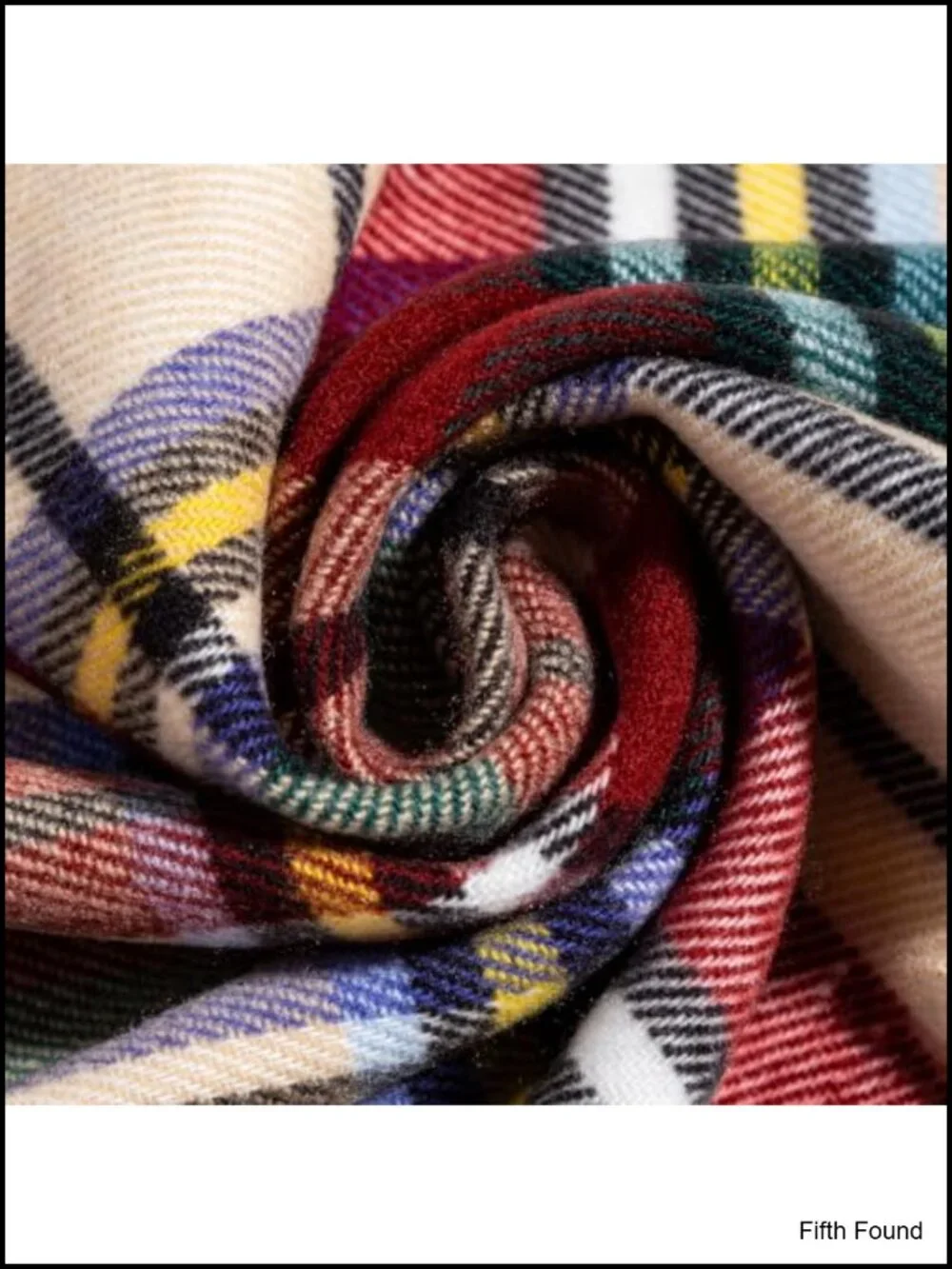 Acrylic Plaid Winter Scarf Soft Warm Lightweight Fringed Unisex 72x12